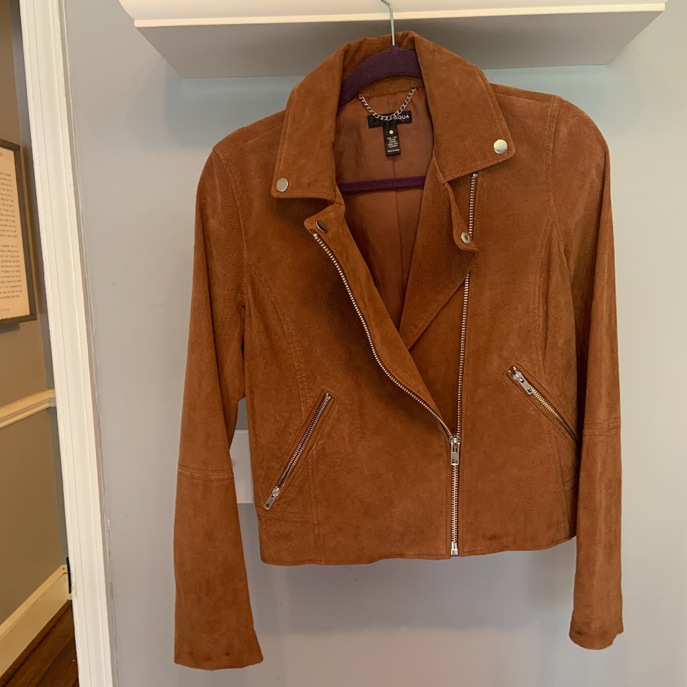 Aqua leather jacket